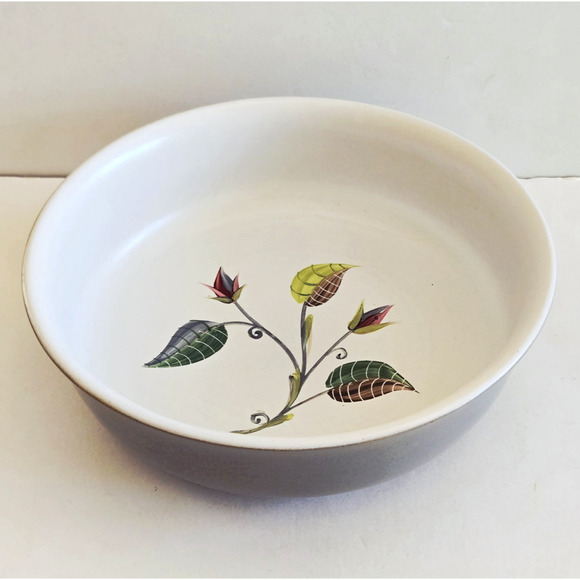 Vintage Denby Stoneware Serving Bowl Midcentury England Spring Albert College 9" - Picture 1 of 13